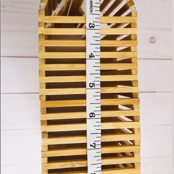 C&C California Bamboo Handbag Open Top Rectangle nwt - Picture 7 of 7